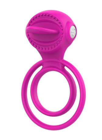 Anneau vibrant à 2 anneaux 1 mode de vibration très extensible rose - COR-043FUS